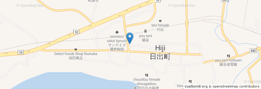 Mapa de ubicacion de 幸喜屋 en Japan, 大分県, 速見郡, 日出町.