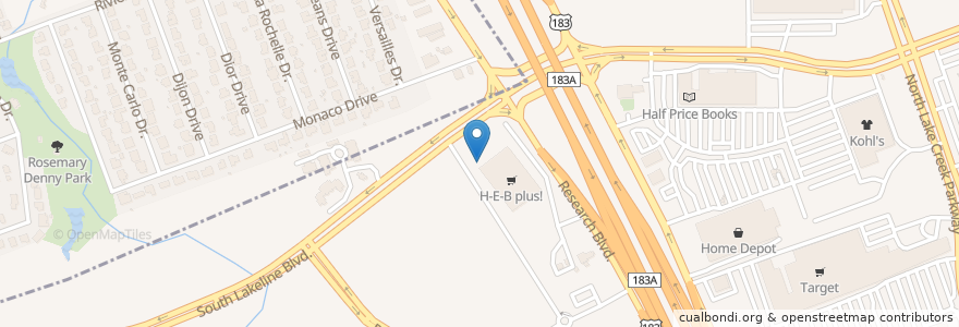 Mapa de ubicacion de H-E-B Pharmacy en ایالات متحده آمریکا, تگزاس, Williamson County, Austin.