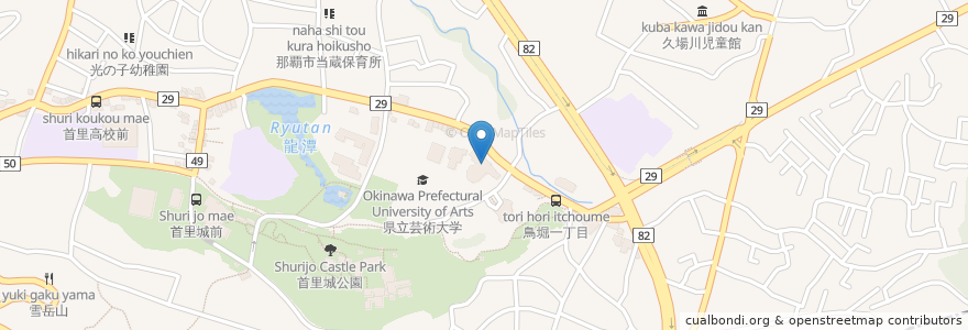 Mapa de ubicacion de 首里図書館 en 日本, 沖縄県, 那覇市.