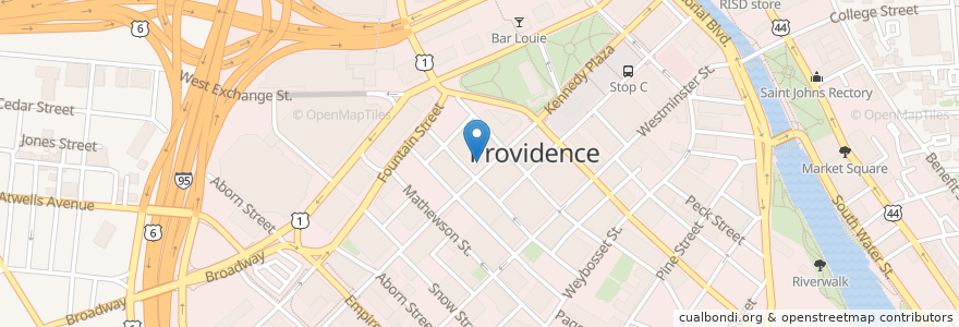 Mapa de ubicacion de Tori Tomo en ایالات متحده آمریکا, Rhode Island, Providence County, Providence.