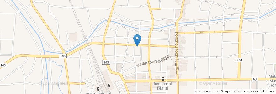 Mapa de ubicacion de 一風堂 en 日本, 長野県, 松本市.