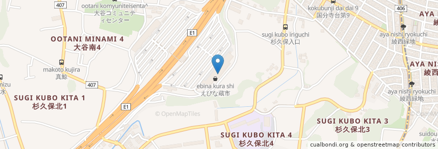 Mapa de ubicacion de ゑびな軒 en 日本, 神奈川県, 海老名市.