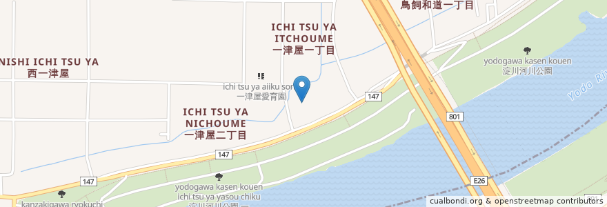 Mapa de ubicacion de 誓源寺 en 日本, 大阪府, 摂津市.