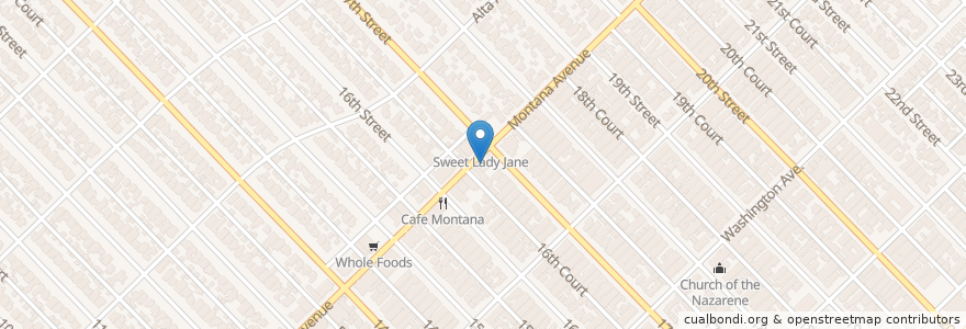 Mapa de ubicacion de 17th Street Cafe en アメリカ合衆国, カリフォルニア州, Los Angeles County.