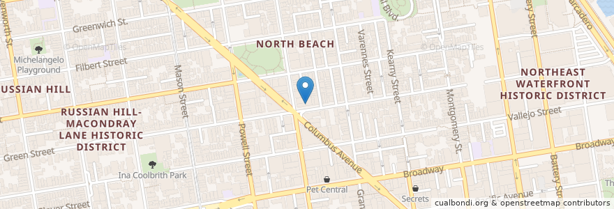 Mapa de ubicacion de Amante en 미국, 캘리포니아주, 샌프란시스코, 샌프란시스코.