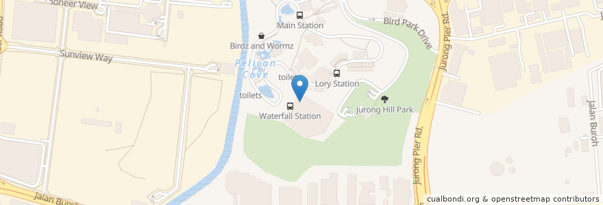 Mapa de ubicacion de Waterfall Cafe en Singapour, Southwest.