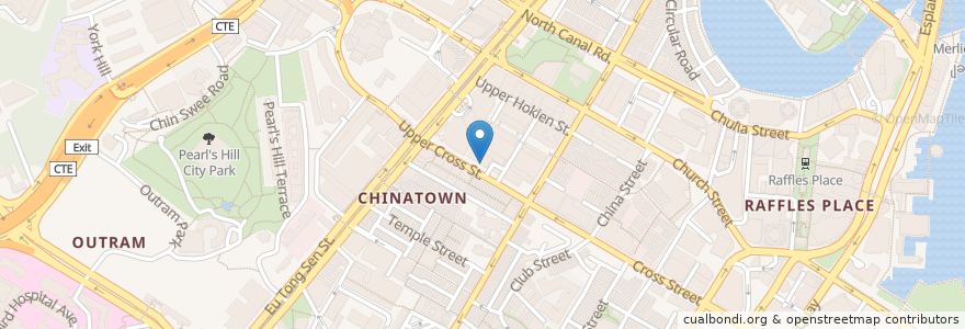 Mapa de ubicacion de Chiew Kee Noodle House en Singapura, Central.