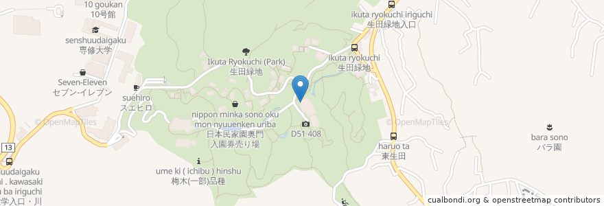 Mapa de ubicacion de 星めぐり en 日本, 神奈川県, 川崎市, 多摩区.