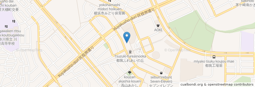 Mapa de ubicacion de わかば薬局 en Japan, Kanagawa Prefecture, Yokohama, Tsuzuki Ward.