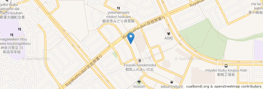 Mapa de ubicacion de 港北ハートクリニック(内科) en Japan, Kanagawa Prefecture, Yokohama, Tsuzuki Ward.