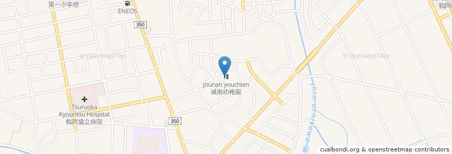 Mapa de ubicacion de 城南幼稚園 en Japan, 山形県, 鶴岡市.