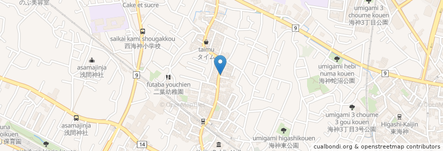Mapa de ubicacion de トリQ en Japon, Préfecture De Chiba, 船橋市.
