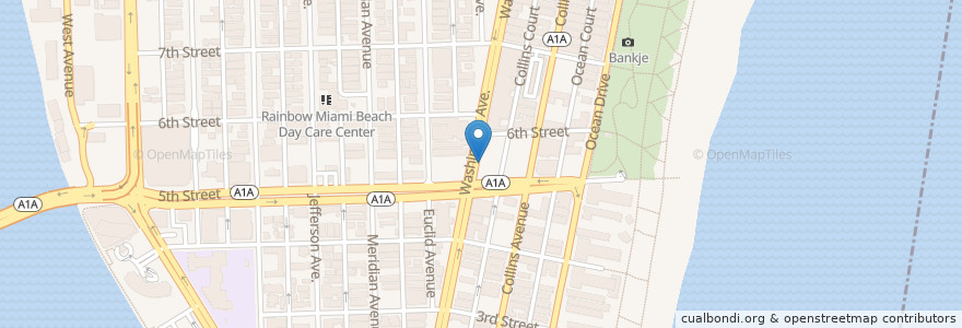 Mapa de ubicacion de Subway en États-Unis D'Amérique, Floride, Comté De Miami-Dade, Miami Beach.