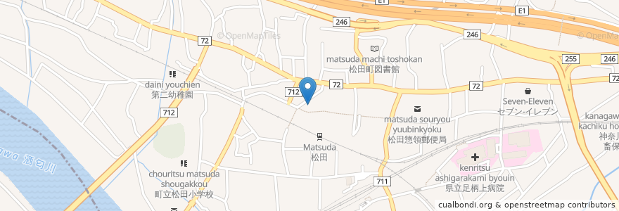 Mapa de ubicacion de 千代田屋(会席) en 日本, 神奈川縣, 足柄上郡, 松田町.