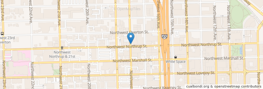 Mapa de ubicacion de Northwest 18th at Northrup en Amerika Birleşik Devletleri, Oregon, Portland, Multnomah County.