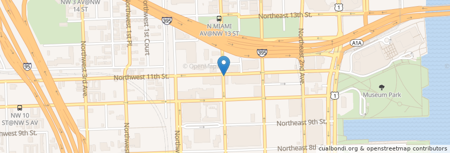 Mapa de ubicacion de The Corner en Vereinigte Staaten Von Amerika, Florida, Miami-Dade County, Miami.