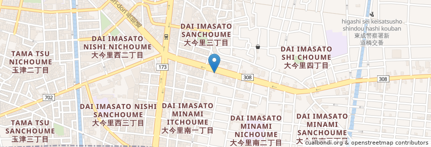 Mapa de ubicacion de 男のラーメン わっしょい en Japonya, 大阪府, 大阪市, 東成区.