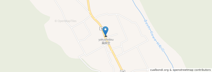 Mapa de ubicacion de 薬師堂 en 日本, 栃木県, 鹿沼市.