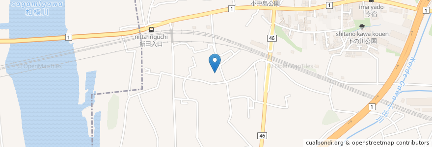 Mapa de ubicacion de 浄林寺 en Japonya, 神奈川県, 茅ヶ崎市, 平塚市.