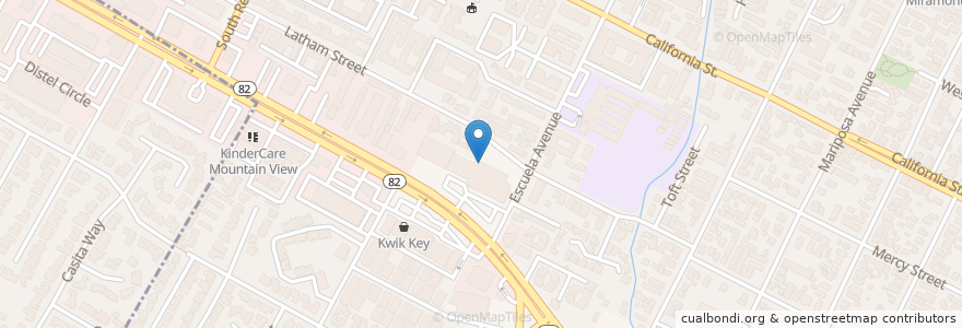 Mapa de ubicacion de Jennifer Taqueria en Estados Unidos Da América, Califórnia, Santa Clara County, Mountain View.