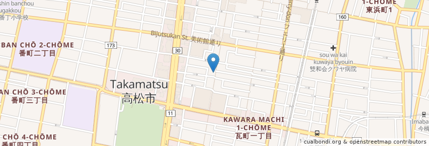 Mapa de ubicacion de レストラン　都 en Giappone, Prefettura Di Kagawa, 高松市.