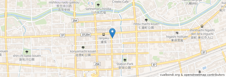 Mapa de ubicacion de ことのや en 日本, 静冈县, 掛川市.