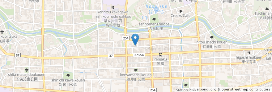 Mapa de ubicacion de 緑町区公会堂 en اليابان, شيزوكا, 掛川市.