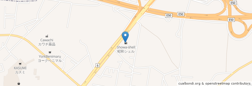 Mapa de ubicacion de 昭和シェル en Japão, 茨城県, 東茨城郡, 茨城町.