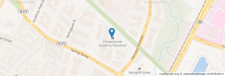 Mapa de ubicacion de Chesterbrook Academy Preschool en Соединённые Штаты Америки, Виргиния, Fairfax County, Herndon.