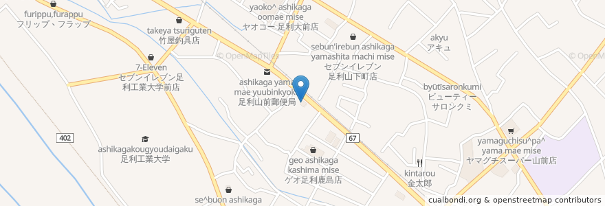 Mapa de ubicacion de 中国台湾料理 暢園 en ژاپن, 栃木県, 足利市.