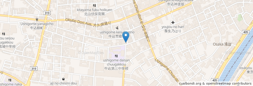 Mapa de ubicacion de 山枡医院 en اليابان, 東京都, 新宿区.