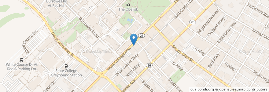 Mapa de ubicacion de Tadashi Japanese Restaurant en United States, Pennsylvania, Centre County, State College.