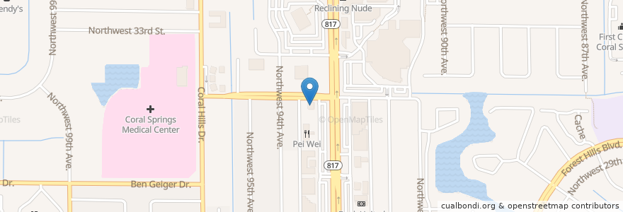 Mapa de ubicacion de Chase en Amerika Birleşik Devletleri, Florida, Broward County, Coral Springs.