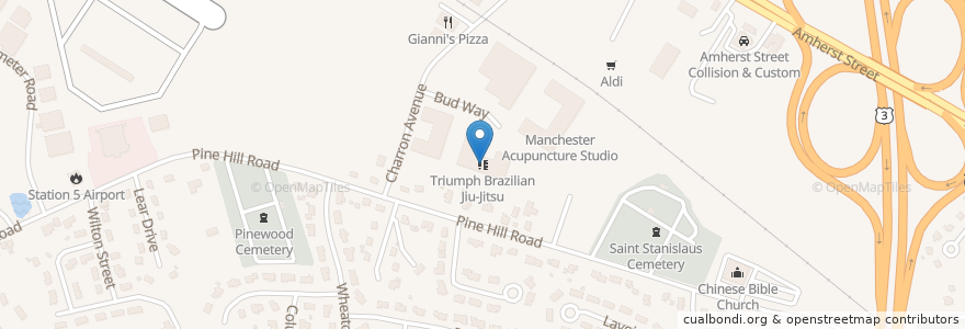 Mapa de ubicacion de Triumph Brazilian Jiu-Jitsu en Estados Unidos De América, Nuevo Hampshire, Hillsborough County, Nashua.
