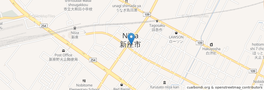 Mapa de ubicacion de ちゃんこ江戸沢 en اليابان, 埼玉県, 新座市.