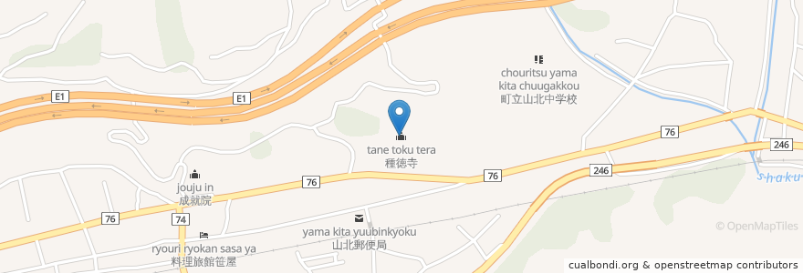 Mapa de ubicacion de 種徳寺 en Japonya, 神奈川県, 足柄上郡, 山北町.