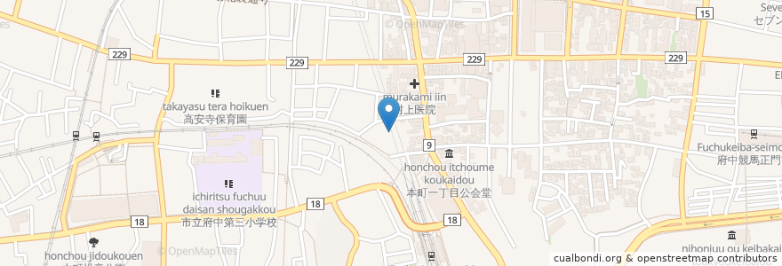 Mapa de ubicacion de 高安寺 en 일본, 도쿄도, 府中市.