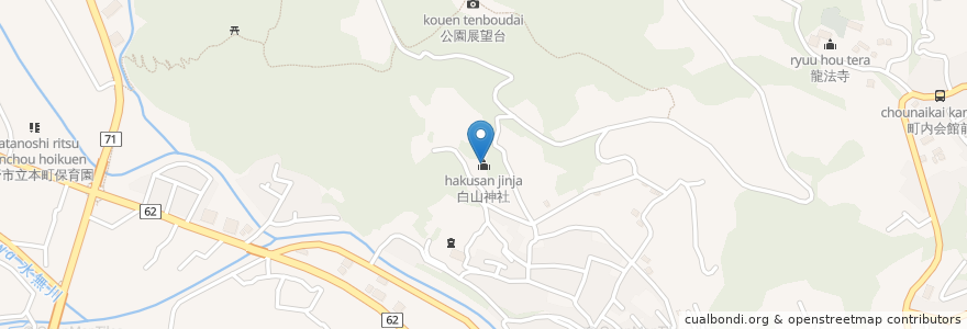 Mapa de ubicacion de 白山神社 en Giappone, Prefettura Di Kanagawa, 秦野市.