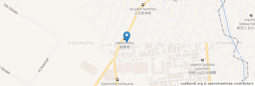 Mapa de ubicacion de 薬師堂 en اليابان, كاناغاوا, 相模原市.