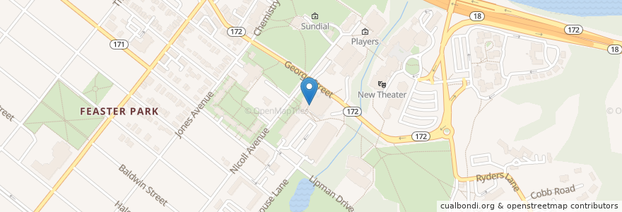 Mapa de ubicacion de Dunkin' Donuts en Stati Uniti D'America, New Jersey, Middlesex County, New Brunswick.