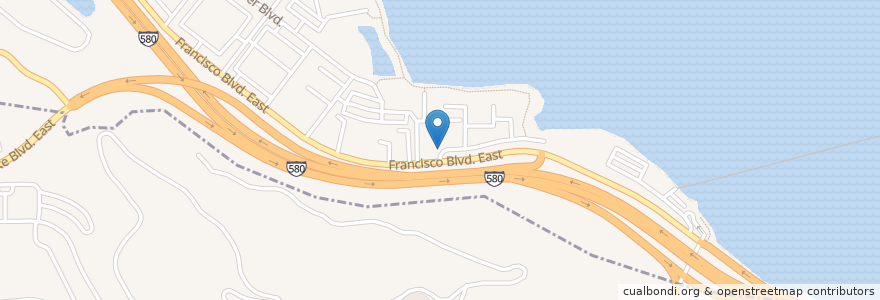 Mapa de ubicacion de The Bay Cafe en Vereinigte Staaten Von Amerika, Kalifornien, Marin County.