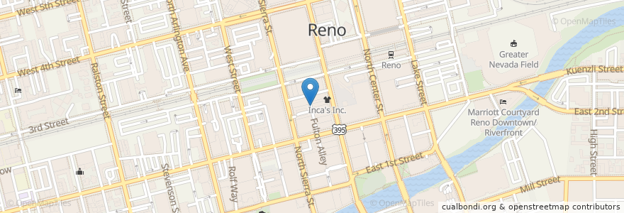 Mapa de ubicacion de Little Nugget Diner en United States, Nevada, Washoe County, Reno.