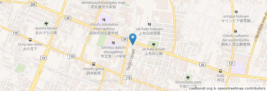 Mapa de ubicacion de コロラド en Japonya, 東京都, 調布市.