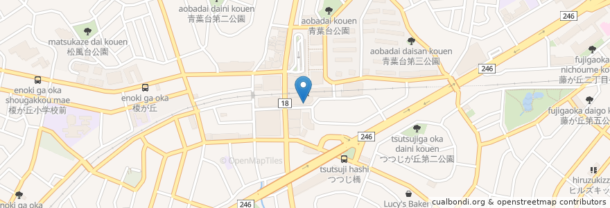 Mapa de ubicacion de 紅虎餃子房 en Япония, Канагава, Йокогама, Аоба.