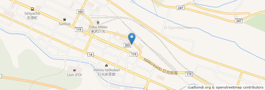 Mapa de ubicacion de 小西支店 en Japonya, 栃木県, 日光市.