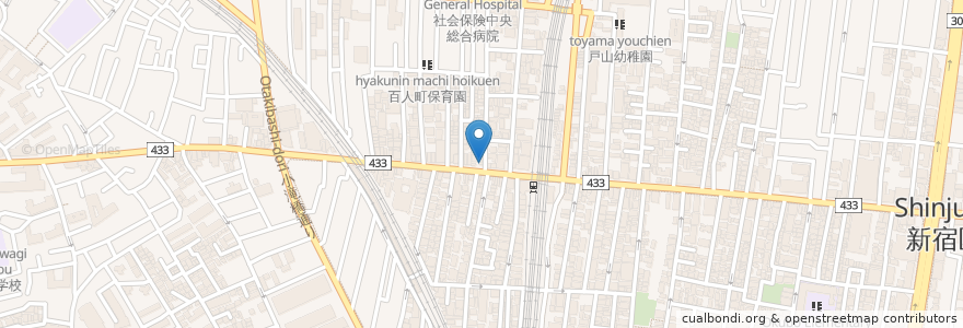 Mapa de ubicacion de 喫茶室ルノアール 新大久保駅前店 en Japon, Tokyo, Shinjuku.