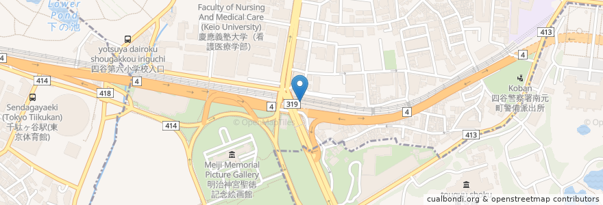Mapa de ubicacion de 信濃町駅ビル歯科 en 일본, 도쿄도.