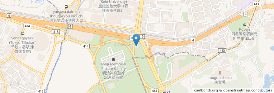 Mapa de ubicacion de Cafe Shakey's en ژاپن, 東京都.