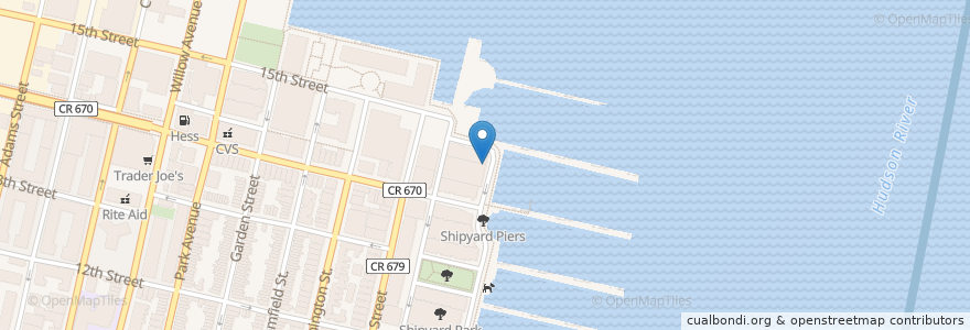 Mapa de ubicacion de Turning Point (Breakfast) Restaurant en アメリカ合衆国, ニュージャージー州, Hudson County, Hoboken.