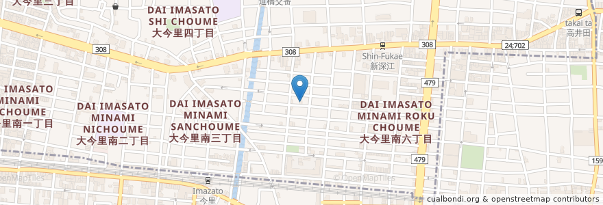 Mapa de ubicacion de 佐々木歯科医院 en 日本, 大阪府, 大阪市, 東成区.